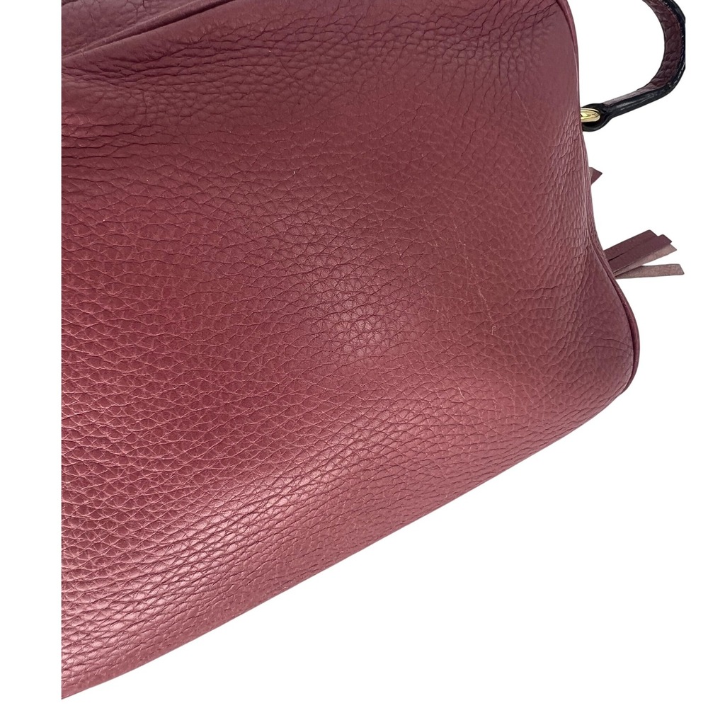 Gucci Soho Disco Crossbody Bag Pink Pebbled Leather Tassel Shoulder Bag - Picture 11 of 16